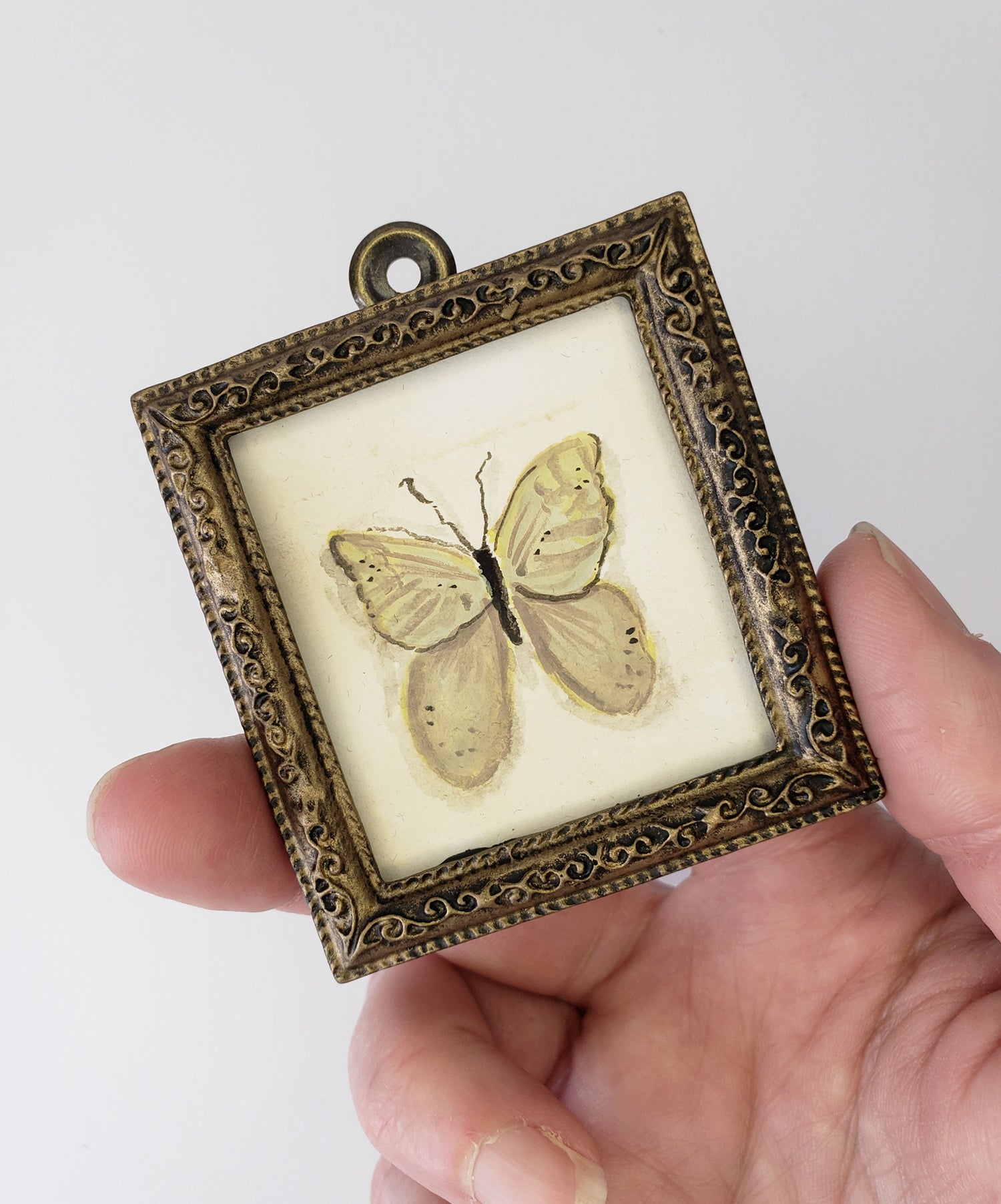 Original Miniature art in a vintage inspired frame | 019 FREYA